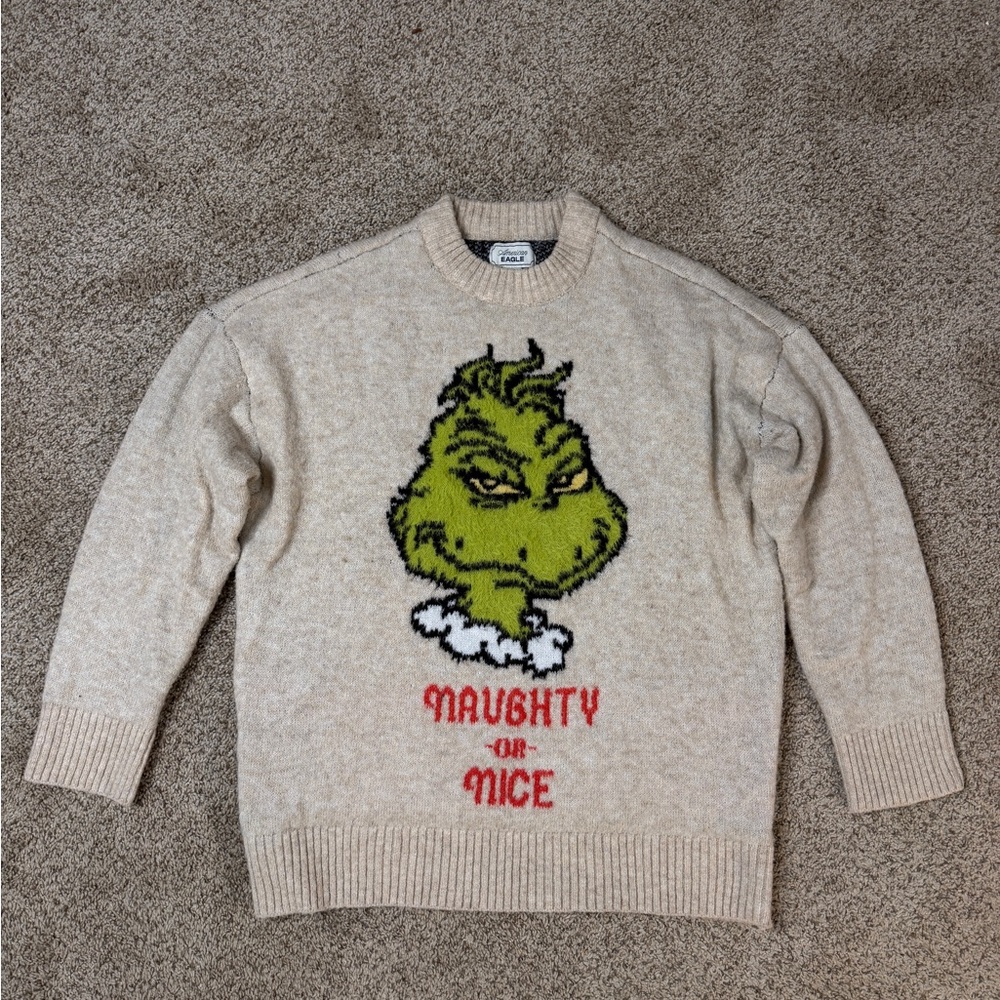 American Eagle Outfitters Beige Grinch Sweater